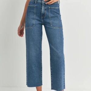 Just Black Denim Patch Pocket Wide Leg Jeans, 30